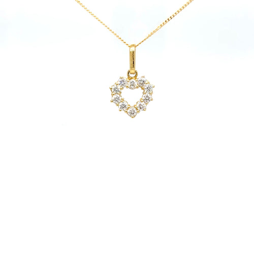 Diamond Heart Pendant Necklace in 18K Yellow Gold – 0.56 Carats
