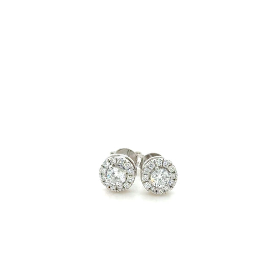 Natural Diamond Earrings 18K White Gold