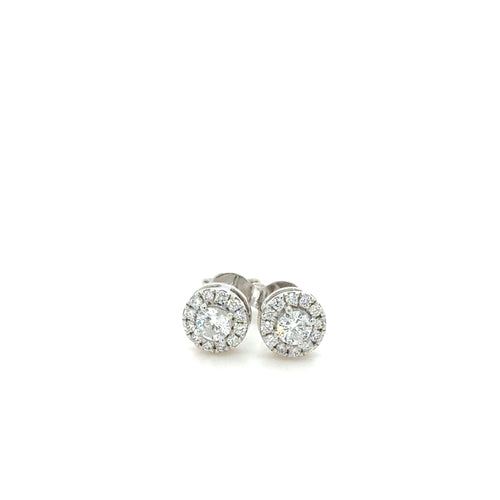 Natural Diamond Earrings 18K White Gold