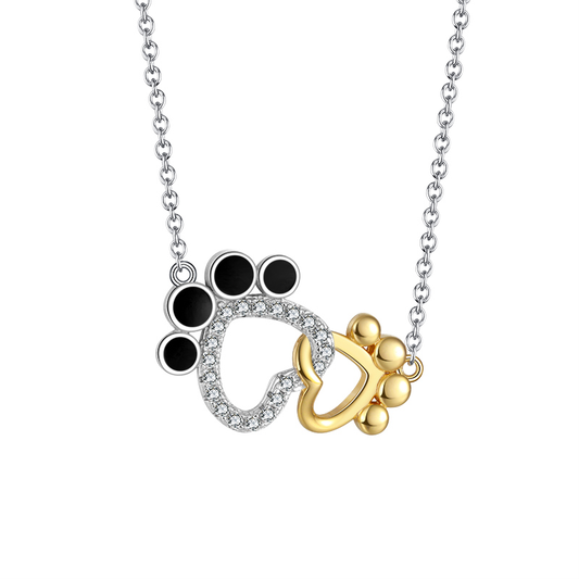 Pet Paws Diamond CZ Silver Pendant